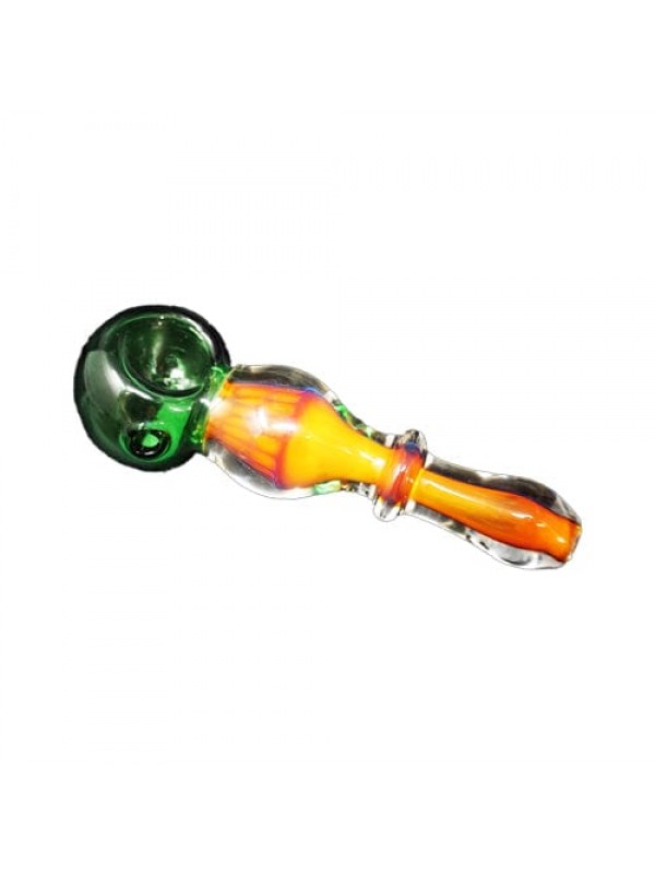 Fumed Handmade Glass Hand Pipe w- Rasta Color Acce...