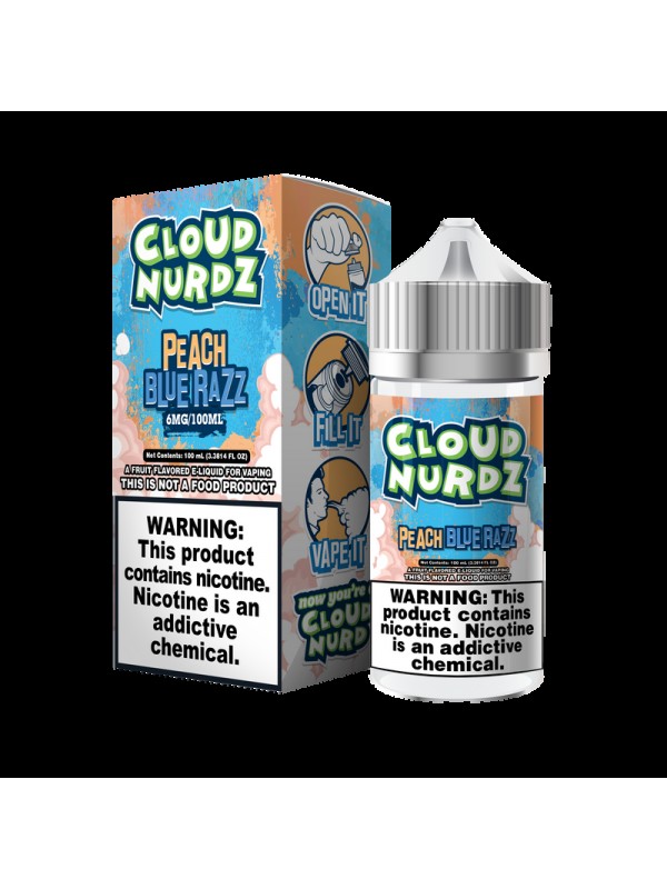 Cloud Nurdz Peach Blue Razz 100ml Vape Juice