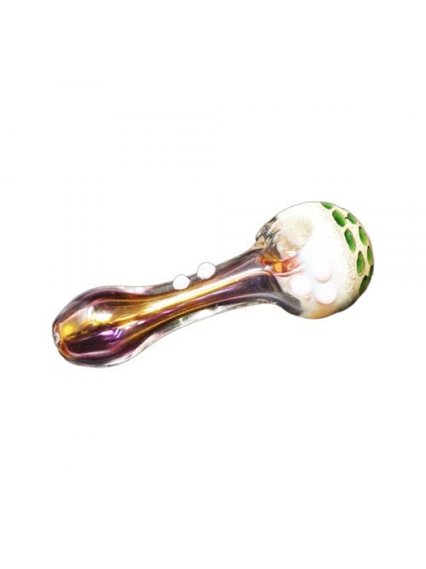 Purple Fumed Handmade Glass Hand Pipe w- Marble Ac...