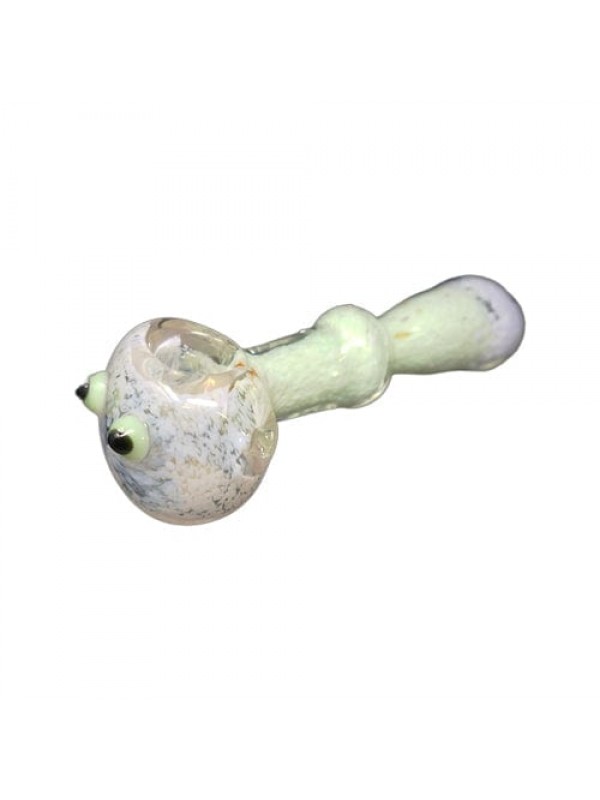 Handmade Glass Hand Pipe w- Eye Accents