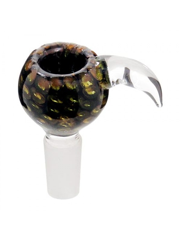 Handmade 14mm Glass Bowl Piece w- Horn Handle