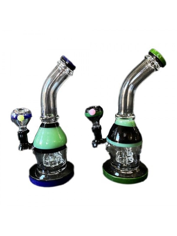 8" Handmade Glass Bong w- Mini Showerhead Per...