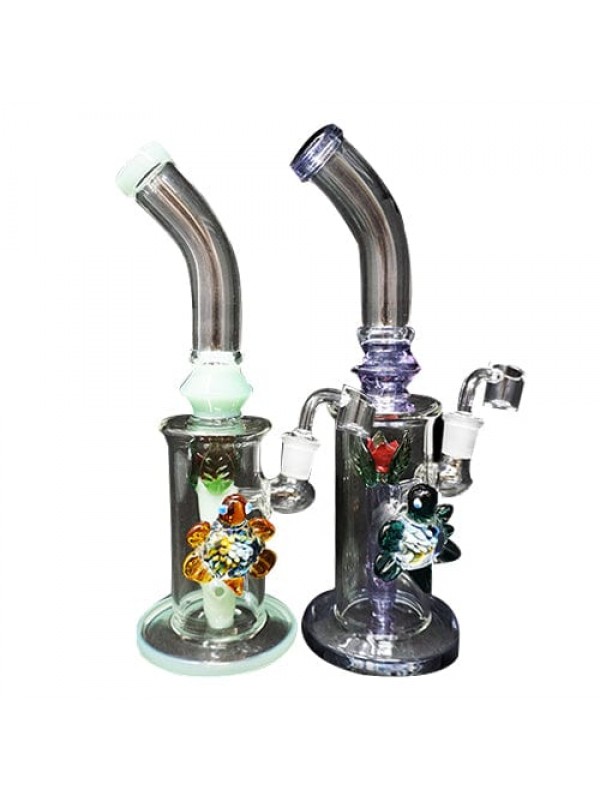10" Handmade Glass Dab Rig w- Sea Turtle Acce...