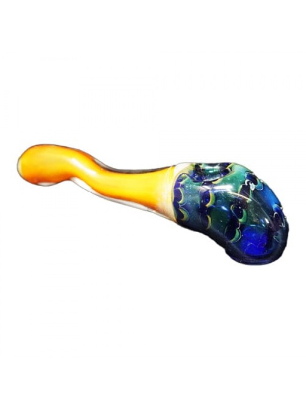 Uniquely Shaped Handmade Glass Hand Pipe w- Fumed ...