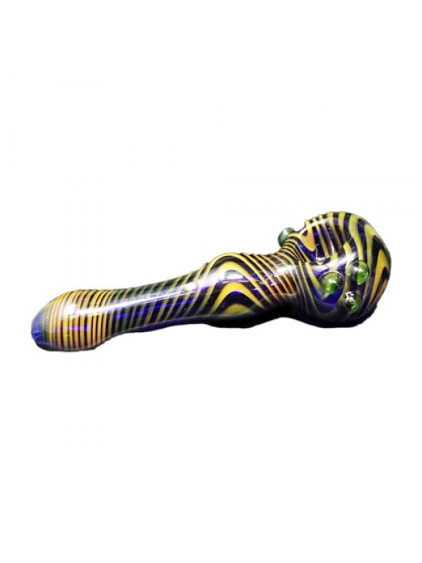 Blue & Yellow Handmade Glass Hand Pipe w- Wig ...