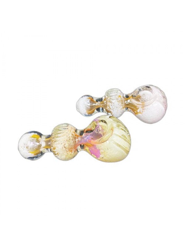 Color Handmade Glass Hand Pipe w- Notched Stem