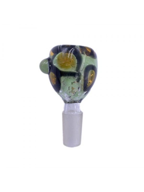Handmade 14mm Glass Bowl Piece w- Cheetah Print