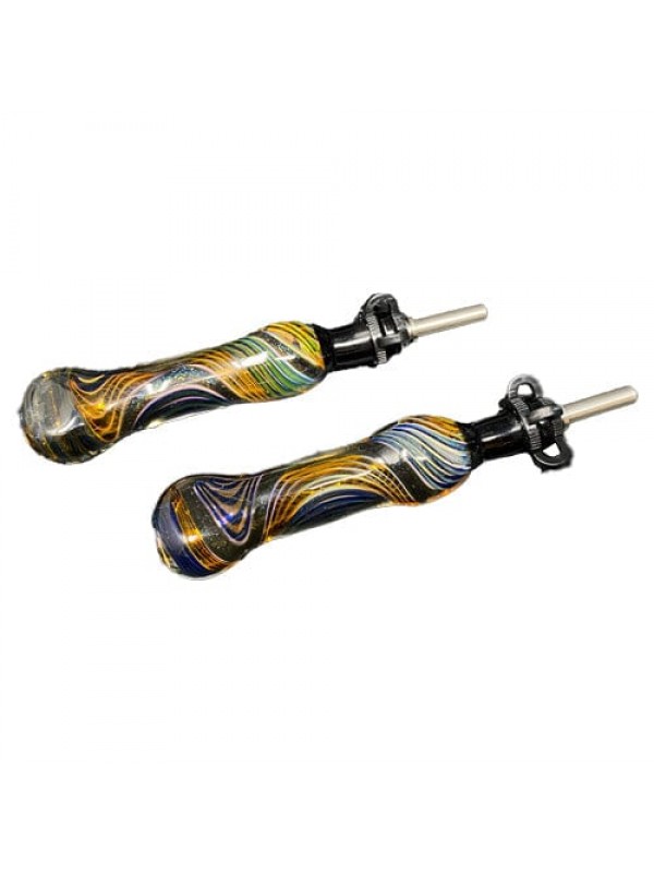 Colored Wig-Wag Handmade Glass Nectar Collector w-...