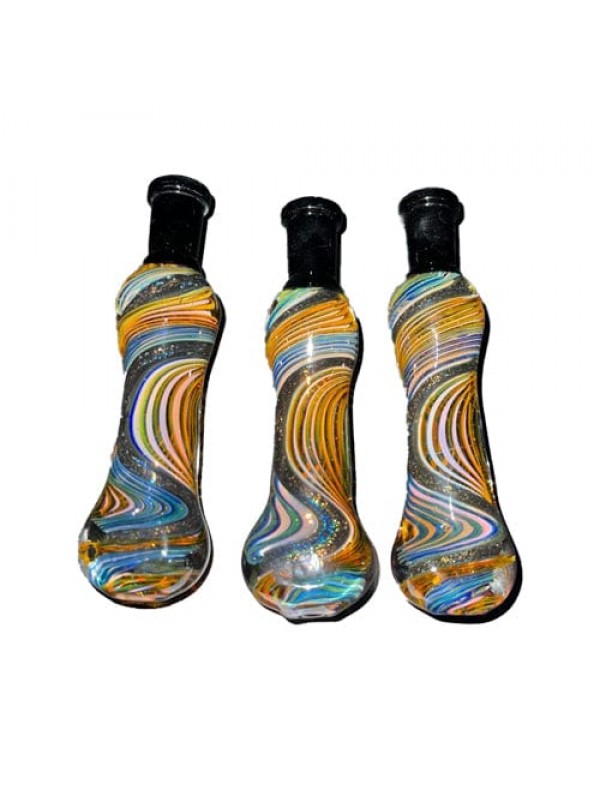 Colored Wig-Wag Handmade Glass Nectar Collector w- Dichro Accents