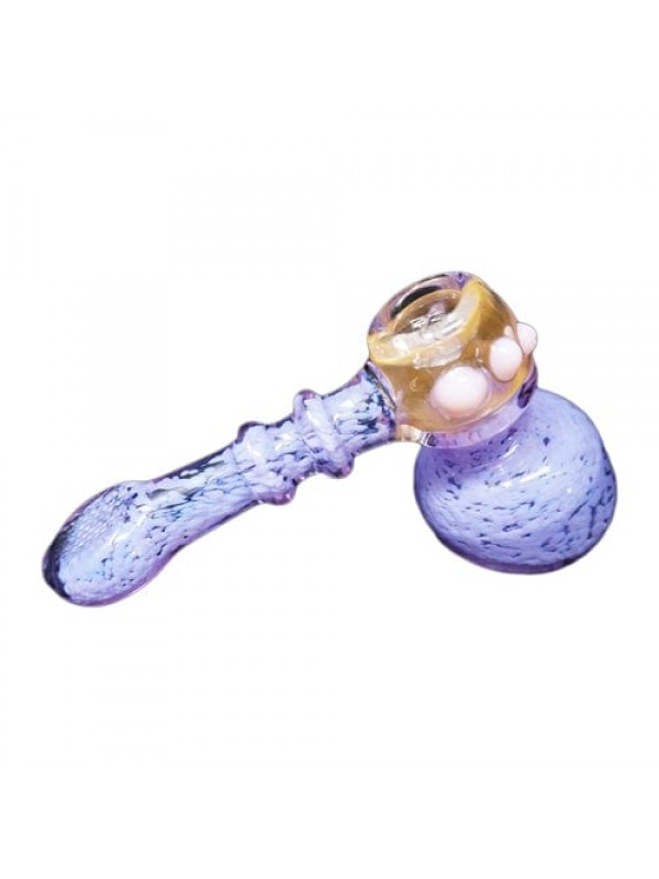 Purple Handmade Hammer Glass Pipe w- Accents