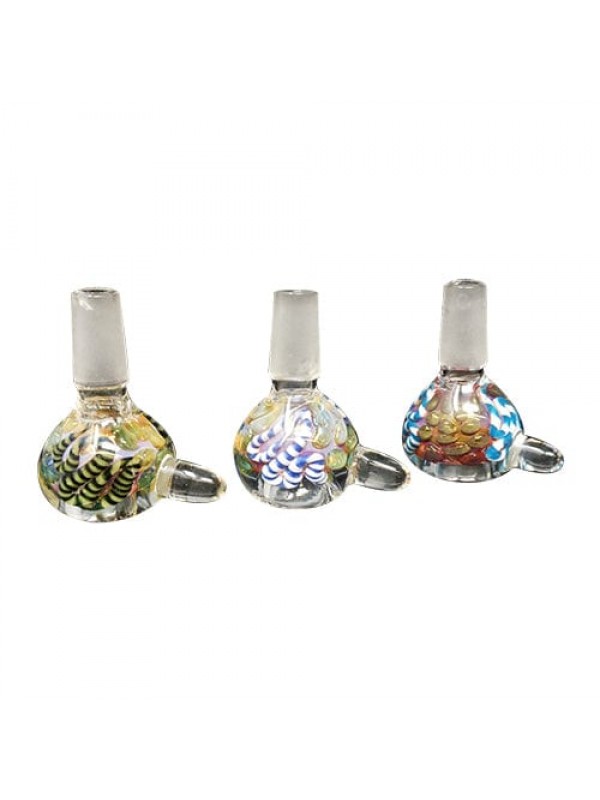Handmade 14mm Glass Bowl Piece w- Thread Work