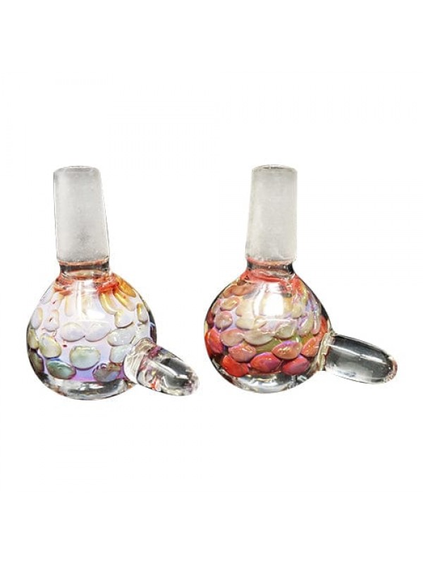 Handmade 14mm Glass Bowl Piece w- Maroon & Gol...