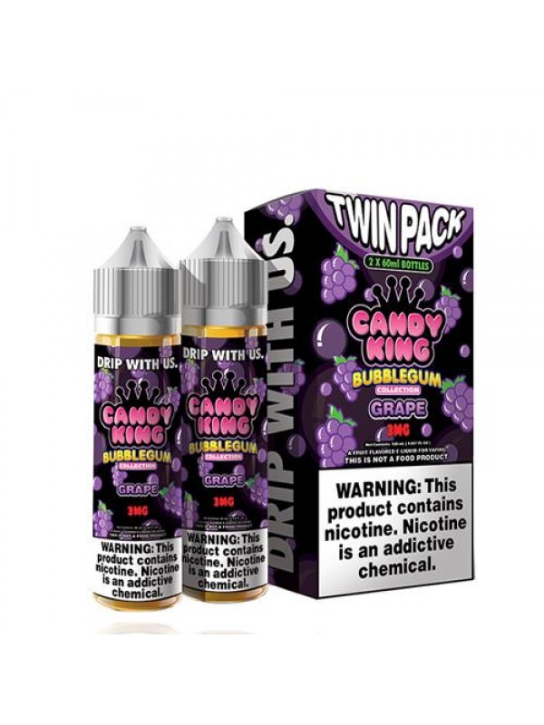 Candy King Twin Pack Bubblegum Grape 2x60ml Vape J...