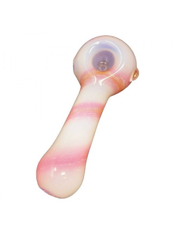 Pink Multi-Designed Handmade Glass Spoon Pipe