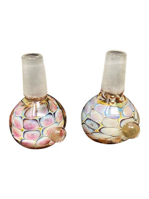 Handmade 14mm Glass Bowl Piece w- Pink & White...