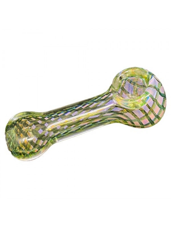 Fumed Glass Hand Pipe w- Diamond Reti Accents
