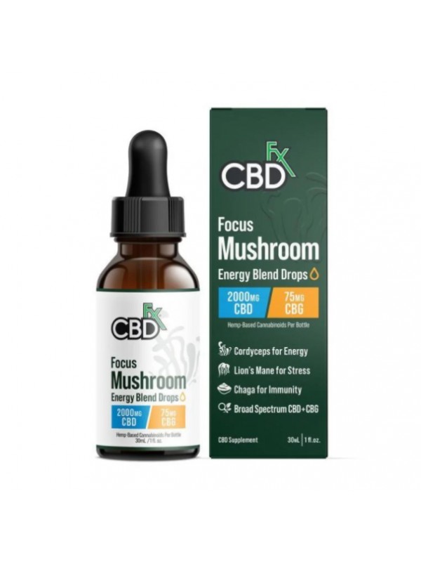 CBDfx Focus Mushroom + CBD Tincture - Energy Blend