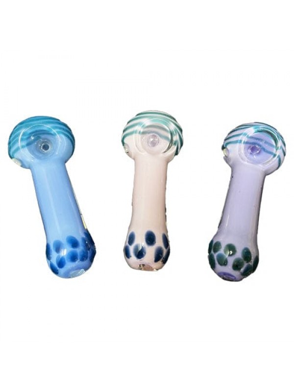 Colored Handmade Glass Hand Pipe w- Boba Tea Accen...