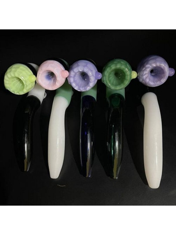 Color-Blocked Handmade Glass Sherlock Pipe