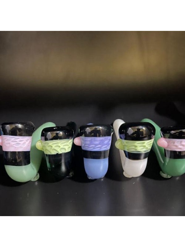 Color-Blocked Handmade Glass Sherlock Pipe