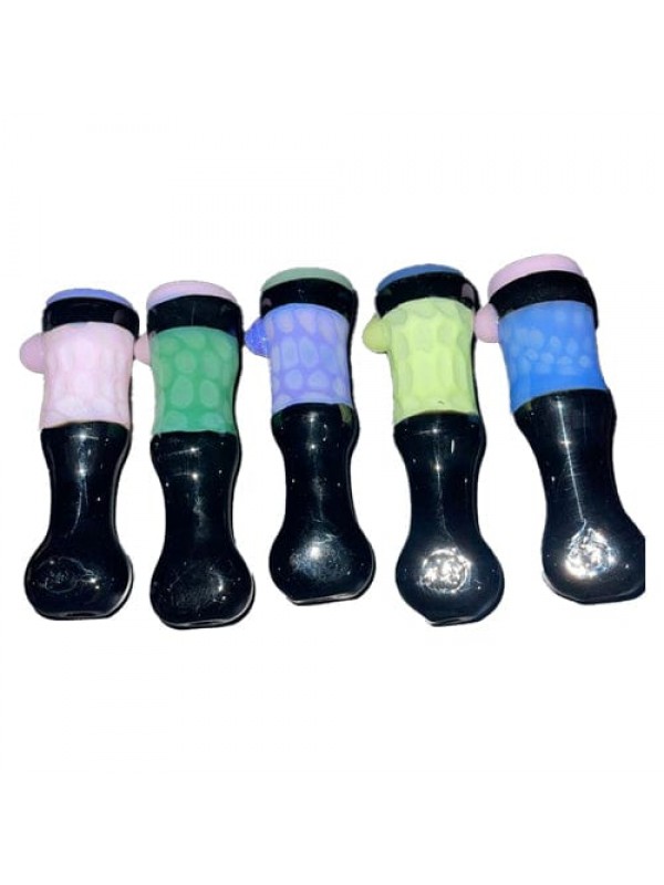 Handmade Glass Chillum w- Color Inlay