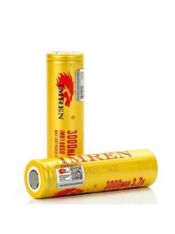 IMREN 18650 3.7V 3000mAh Battery 40 AMP (Pair)
