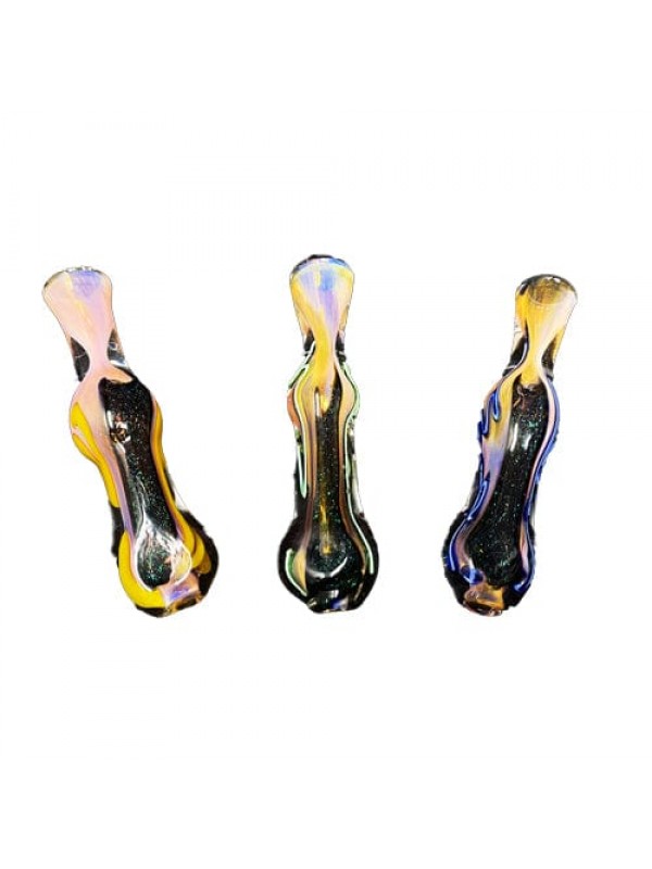 Multi-Color Handmade Glass Chillum w- Dichro &...