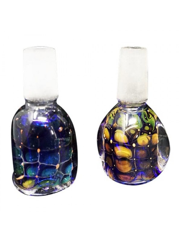 Handmade 14mm Glass Bowl Piece w- Fumed Gold Accen...