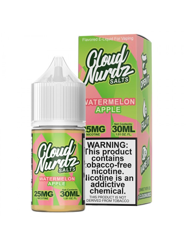 Cloud Nurdz Synthetic Nicotine Watermelon Apple 30ml Nic Salt Vape Juice