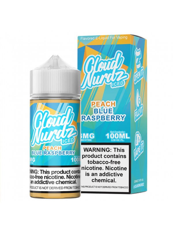 Cloud Nurdz Synthetic Nicotine Iced Peach Blue Ras...