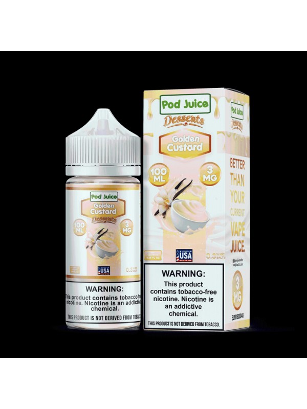 Pod Juice Desserts Golden Custard TF 100ml Vape Ju...