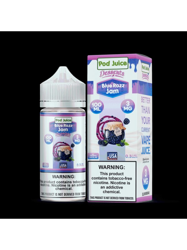Pod Juice Desserts Blue Razz Jam TF 100ml Vape Jui...