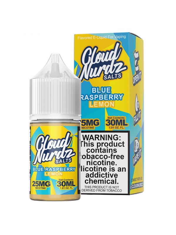 Cloud Nurdz Synthetic Nicotine Blue Raspberry Lemon 30ml Nic Salt Vape Juice