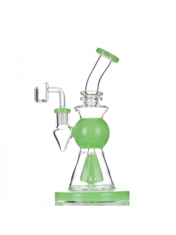 8.5" Slitted Showerhead Dab Rig w- Reclaim Catch