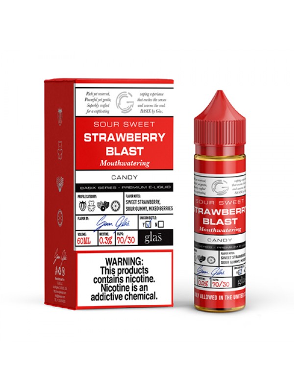 Basix Series by Glas Vapors -Strawberry Gummy Vape Juice (60mL)