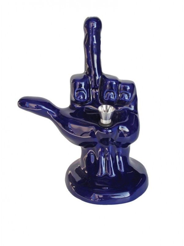 JM Waterpipes Ceramic Middle Finger Bong Default T...