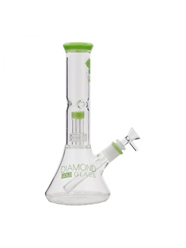 Diamond Glass 11" Beaker Bong w- Mansion Showerhead Default Title