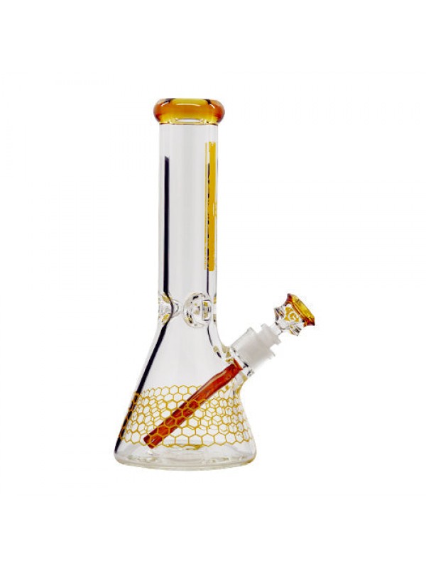 Diamond Glass 12" Dalmont Beaker Bong w- Hive Accents (9mm Thick) Default Title