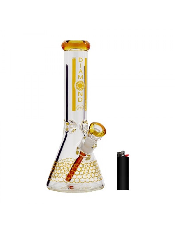 Diamond Glass 12" Dalmont Beaker Bong w- Hive...
