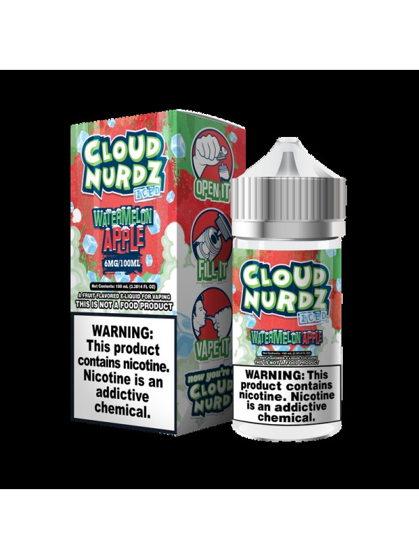 Cloud Nurdz Watermelon Apple ICED 100ml Vape Juice