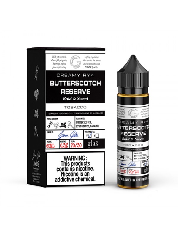 Basix Series by Glas Vapors - Butterscotch Reserve Vape Juice (60mL)