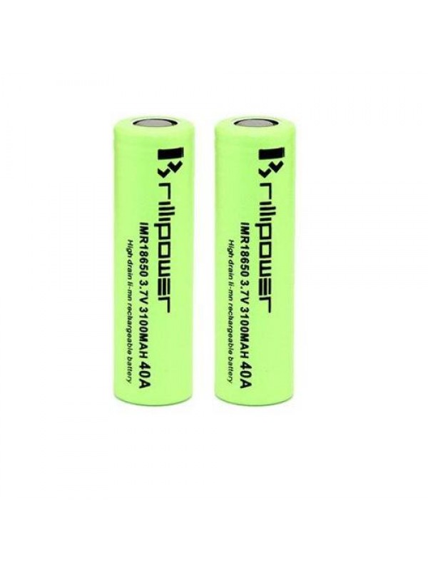 Brillipower 18650 Battery 3100mAh 40A (2 Pack)