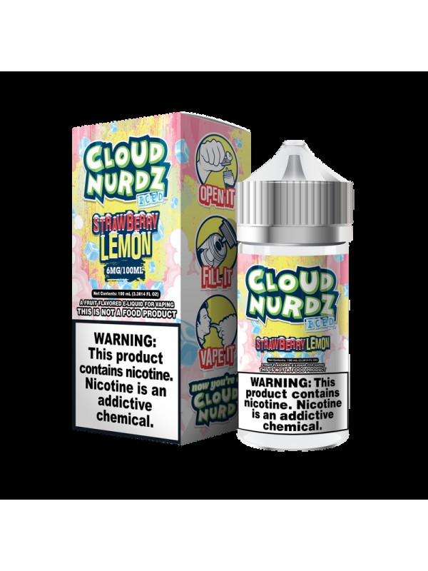 Cloud Nurdz Strawberry Lemon ICED 100ml Vape Juice