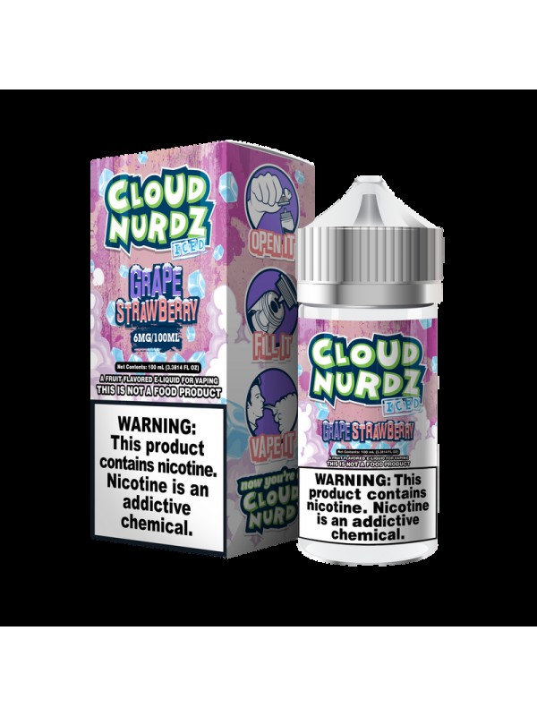 Cloud Nurdz Grape Strawberry ICED 100ml Vape Juice