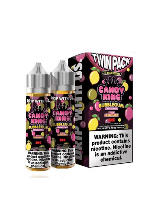 Candy King Twin Pack Bubblegum Pink Lemonade 2x60m...