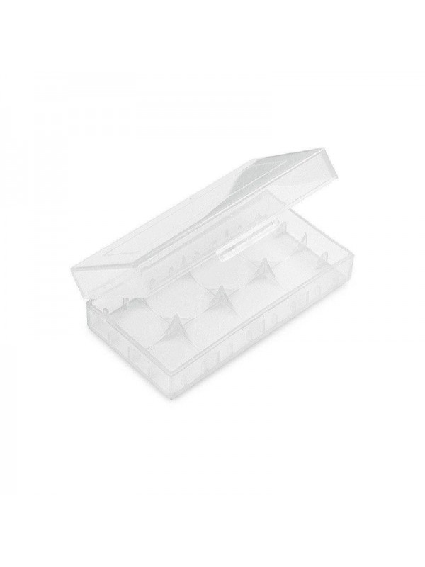 2 Bay 18650 Plastic Battery Case - Clear
