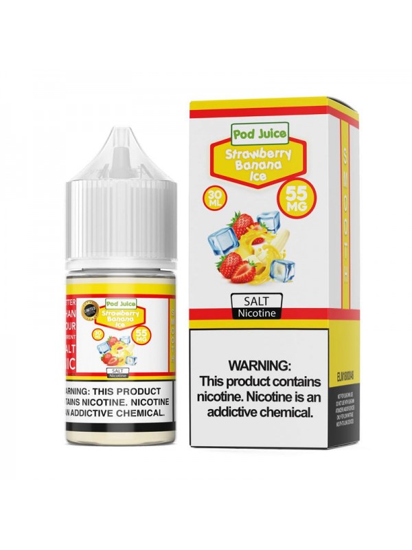 Pod Juice Strawberry Banana Ice 30ml Nic Salt Vape...