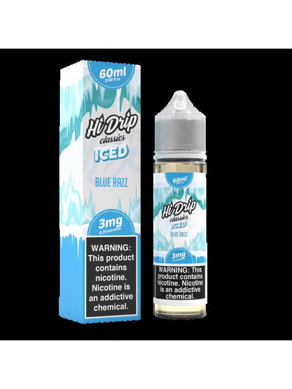 Blue Razz Iced 60ml Vape Juice - Hi Drip