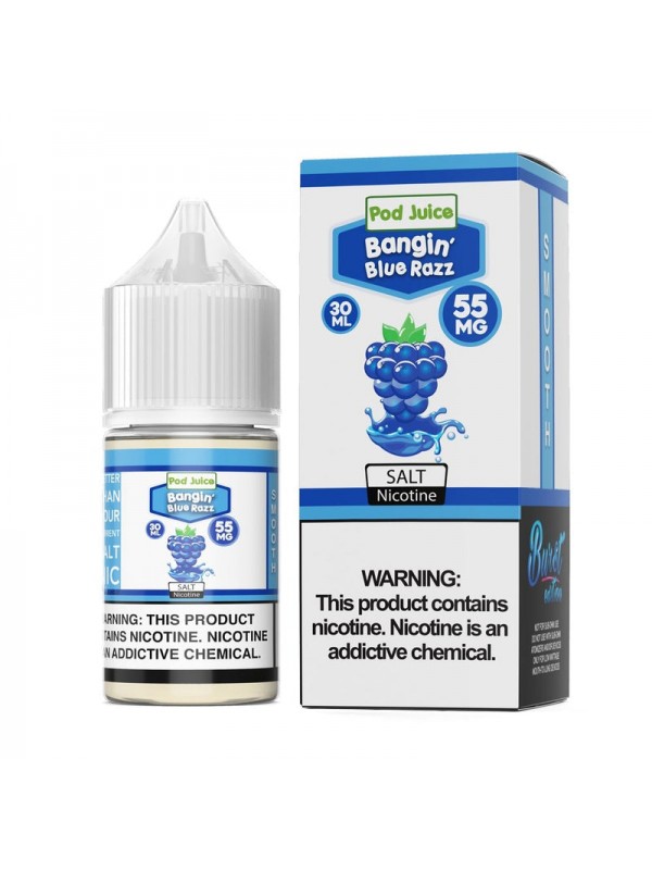 Pod Juice Bangin Blue Razz TF 30ml Nic Salt Vape J...