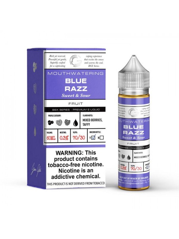 Blue Razz 60ml Vape Juice - Glas Basix